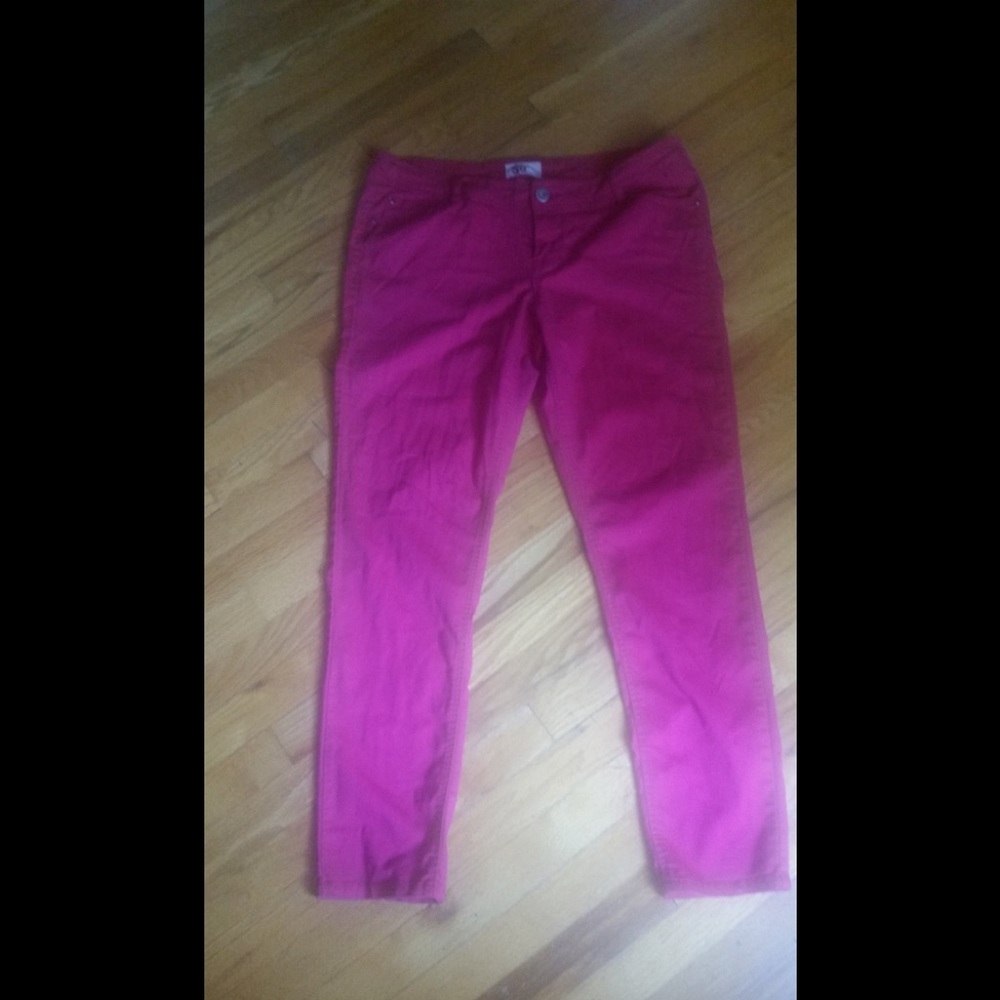 Dark Pink Plus size skinny jeans